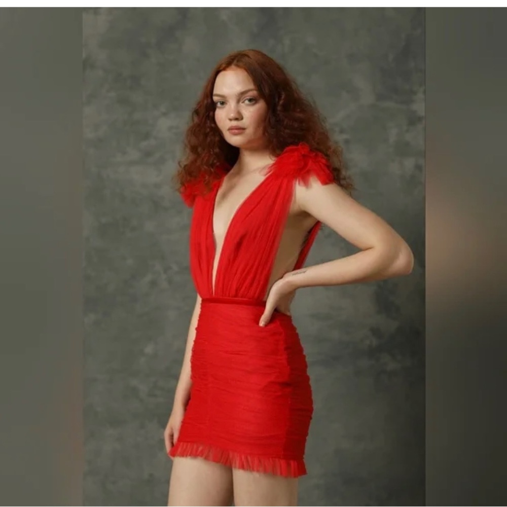 Sau Lee Harlie Dress- Red - New with Tags - Picture 4 of 5
